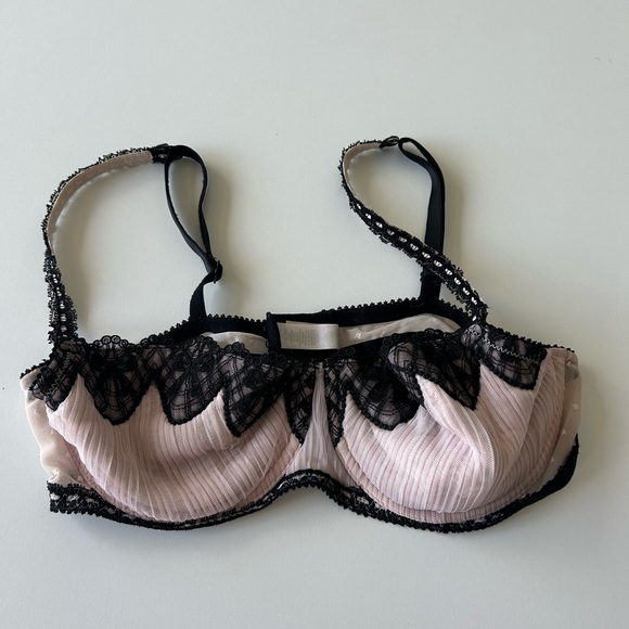 Jezebel Black and Pink Lace Bra - Picture 1 of 3